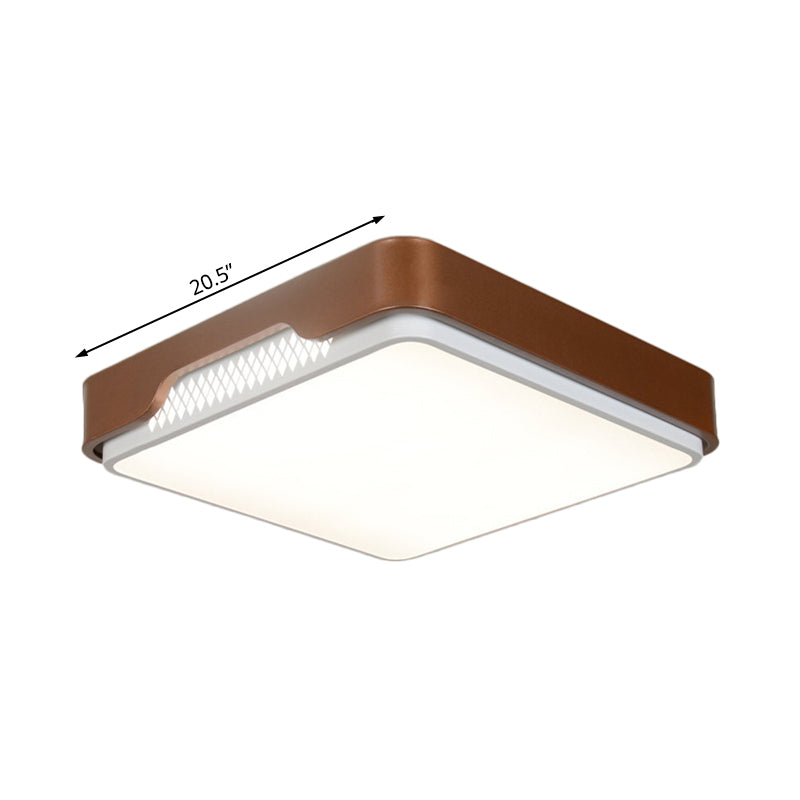 Acrylic Rectangular Flush Mount Light Fixture Modern 20.5"/36.5"/45" Wide Brown Flushmount in Warm/White Light Clearhalo 'Ceiling Lights' 'Close To Ceiling Lights' 'Close to ceiling' 'Flush mount' Lighting' 214413