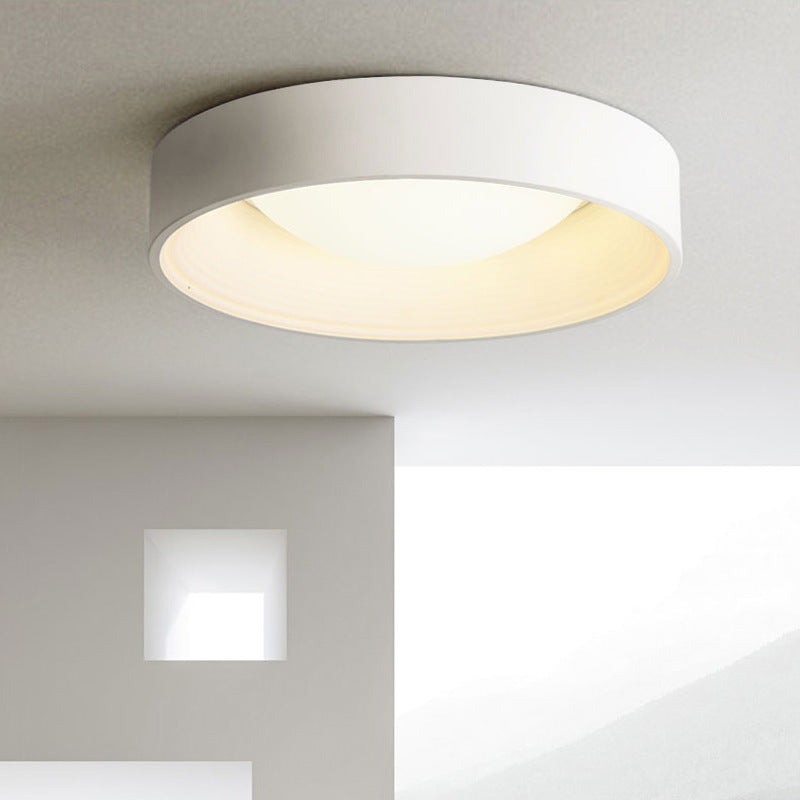 Drum Flush Ceiling Light Fixture Nordic Acrylic 18"/23.5" Dia Grey/White LED Flush Mount Lamp Clearhalo 'Ceiling Lights' 'Close To Ceiling Lights' 'Close to ceiling' 'Flush mount' Lighting' 214417