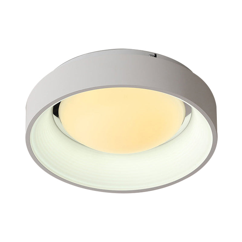 Drum Flush Ceiling Light Fixture Nordic Acrylic 18"/23.5" Dia Grey/White LED Flush Mount Lamp Clearhalo 'Ceiling Lights' 'Close To Ceiling Lights' 'Close to ceiling' 'Flush mount' Lighting' 214419