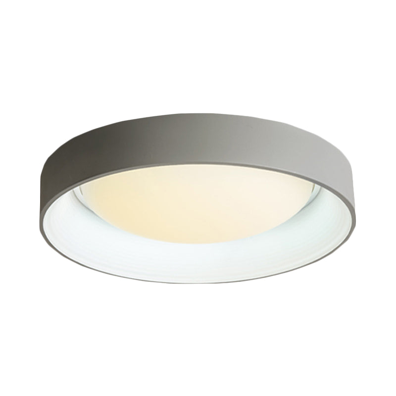 Drum Flush Ceiling Light Fixture Nordic Acrylic 18"/23.5" Dia Grey/White LED Flush Mount Lamp Clearhalo 'Ceiling Lights' 'Close To Ceiling Lights' 'Close to ceiling' 'Flush mount' Lighting' 214423