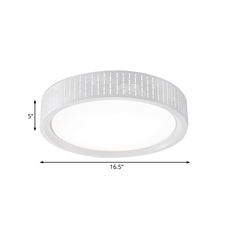 Simplicity LED Flush Mount Lamp with Acrylic Shade White Ringed Ceiling Light, 16.5"/20.5"/31" Dia Clearhalo 'Ceiling Lights' 'Close To Ceiling Lights' 'Close to ceiling' 'Flush mount' Lighting' 214434