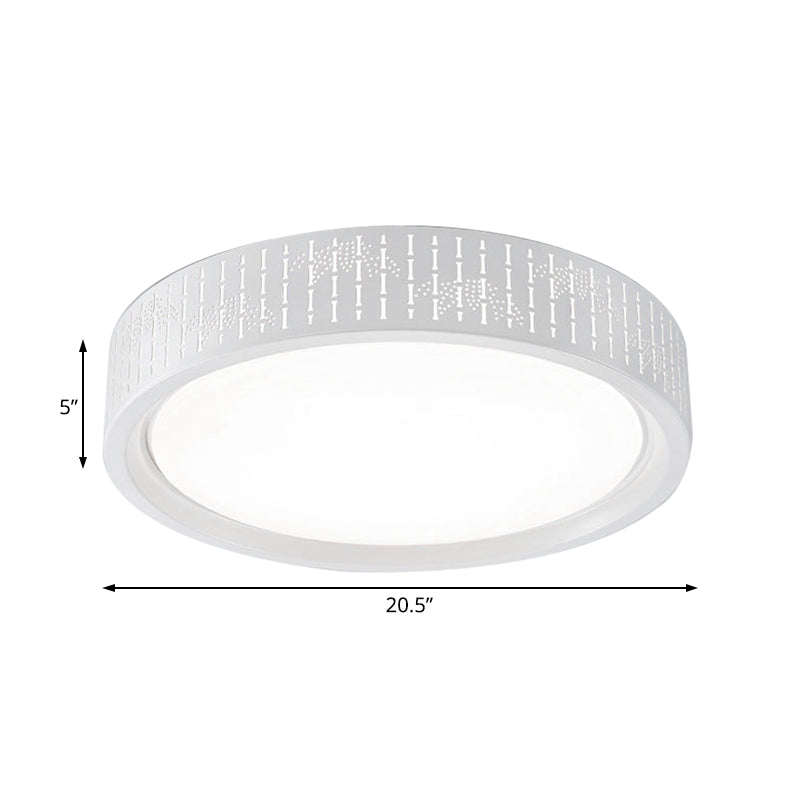 Simplicity LED Flush Mount Lamp with Acrylic Shade White Ringed Ceiling Light, 16.5"/20.5"/31" Dia Clearhalo 'Ceiling Lights' 'Close To Ceiling Lights' 'Close to ceiling' 'Flush mount' Lighting' 214435