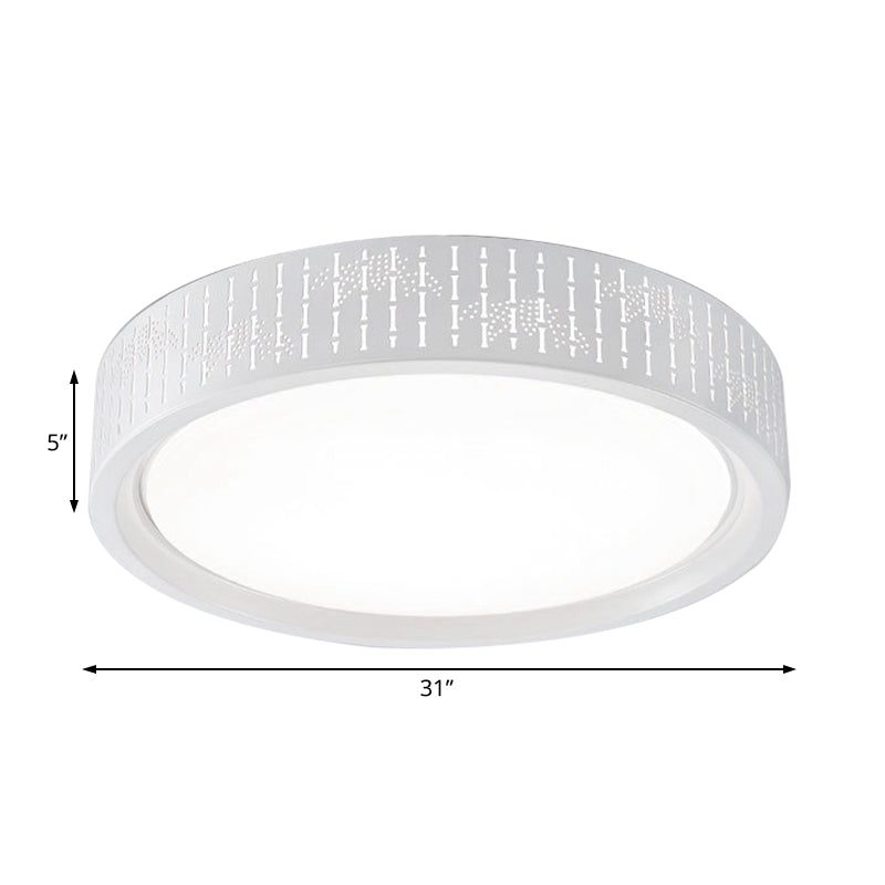 Simplicity LED Flush Mount Lamp with Acrylic Shade White Ringed Ceiling Light, 16.5"/20.5"/31" Dia Clearhalo 'Ceiling Lights' 'Close To Ceiling Lights' 'Close to ceiling' 'Flush mount' Lighting' 214436