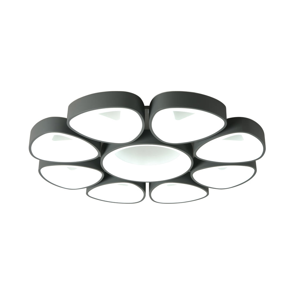 Floral Flush Light Nordic Acrylic Grey/White LED Ceiling Mount Fixture in Warm/White Light Clearhalo 'Ceiling Lights' 'Close To Ceiling Lights' 'Close to ceiling' 'Flush mount' Lighting' 214442