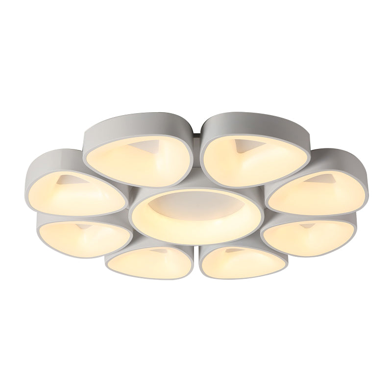 Floral Flush Light Nordic Acrylic Grey/White LED Ceiling Mount Fixture in Warm/White Light Clearhalo 'Ceiling Lights' 'Close To Ceiling Lights' 'Close to ceiling' 'Flush mount' Lighting' 214445