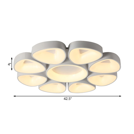 Floral Flush Light Nordic Acrylic Grey/White LED Ceiling Mount Fixture in Warm/White Light Clearhalo 'Ceiling Lights' 'Close To Ceiling Lights' 'Close to ceiling' 'Flush mount' Lighting' 214446