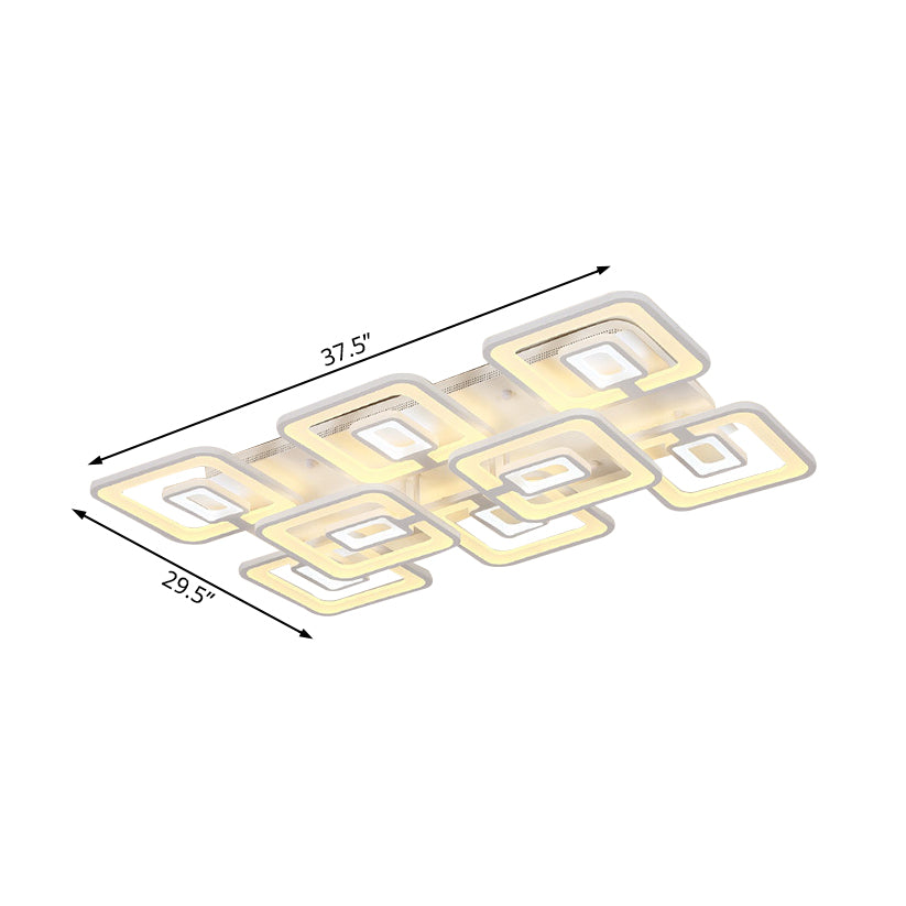 Modern 5/8-Head LED Flush Mount Light White Multi-Layer Ceiling Lamp with Acrylic Shade in Warm/White/Natural Light Clearhalo 'Ceiling Lights' 'Close To Ceiling Lights' 'Close to ceiling' 'Flush mount' Lighting' 214490