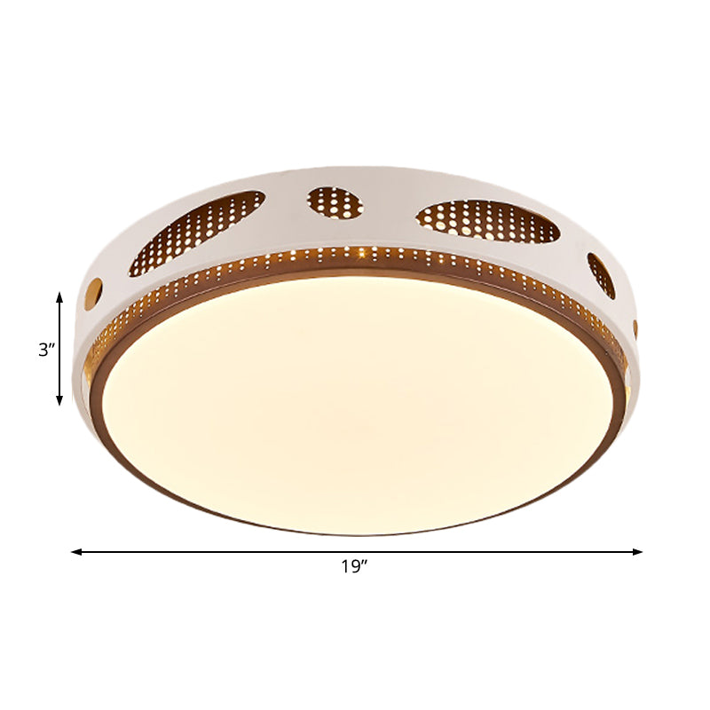 Round Ceiling Light Fixture Simplicity Acrylic LED White Flushmount Lighting in Warm/White Light Clearhalo 'Ceiling Lights' 'Close To Ceiling Lights' 'Close to ceiling' 'Flush mount' Lighting' 214548