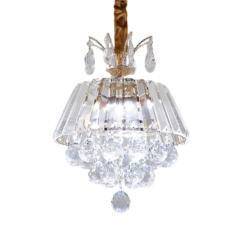 Tiered Chandelier Light Fixture Modern Crystal LED Gold Ceiling Pendant Light for Dining Room,12"/18" Wide Clearhalo 'Ceiling Lights' 'Chandeliers' 'Modern Chandeliers' 'Modern' Lighting' 214733