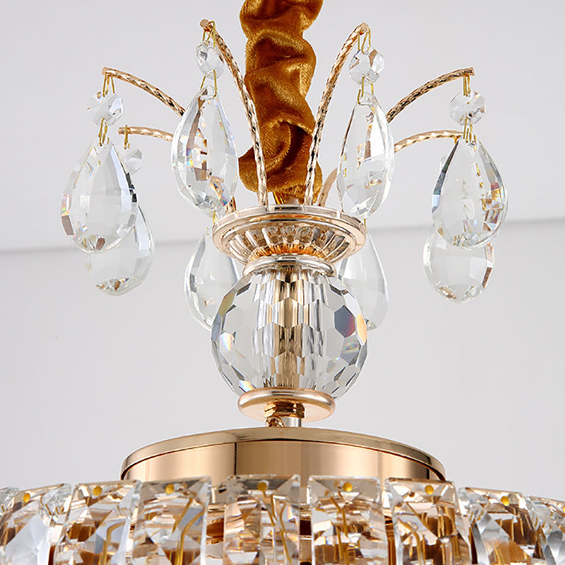 Tiered Chandelier Light Fixture Modern Crystal LED Gold Ceiling Pendant Light for Dining Room,12"/18" Wide Clearhalo 'Ceiling Lights' 'Chandeliers' 'Modern Chandeliers' 'Modern' Lighting' 214735