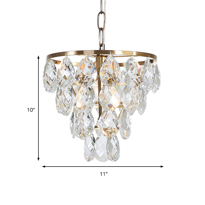 Round Ceiling Light Modern Teardrop Crystal 1 Light Brass Pendant Light for Living Room Clearhalo 'Ceiling Lights' 'Modern Pendants' 'Modern' 'Pendant Lights' 'Pendants' Lighting' 214804