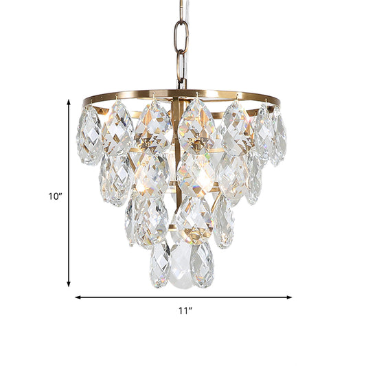 Round Ceiling Light Modern Teardrop Crystal 1 Light Brass Pendant Light for Living Room Clearhalo 'Ceiling Lights' 'Modern Pendants' 'Modern' 'Pendant Lights' 'Pendants' Lighting' 214804