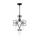 Curve Arm Pendant Light Antique Iron 1 Light Black Hanging Ceiling Light with Crystal Accent Clearhalo 'Ceiling Lights' 'Modern Pendants' 'Modern' 'Pendant Lights' 'Pendants' Lighting' 214816