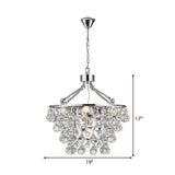 Modern Circular Chandelier Light Fixture Metal 5 Lights Living Room Ceiling Light with Glass Ball Clearhalo 'Ceiling Lights' 'Chandeliers' 'Modern Chandeliers' 'Modern' Lighting' 214919