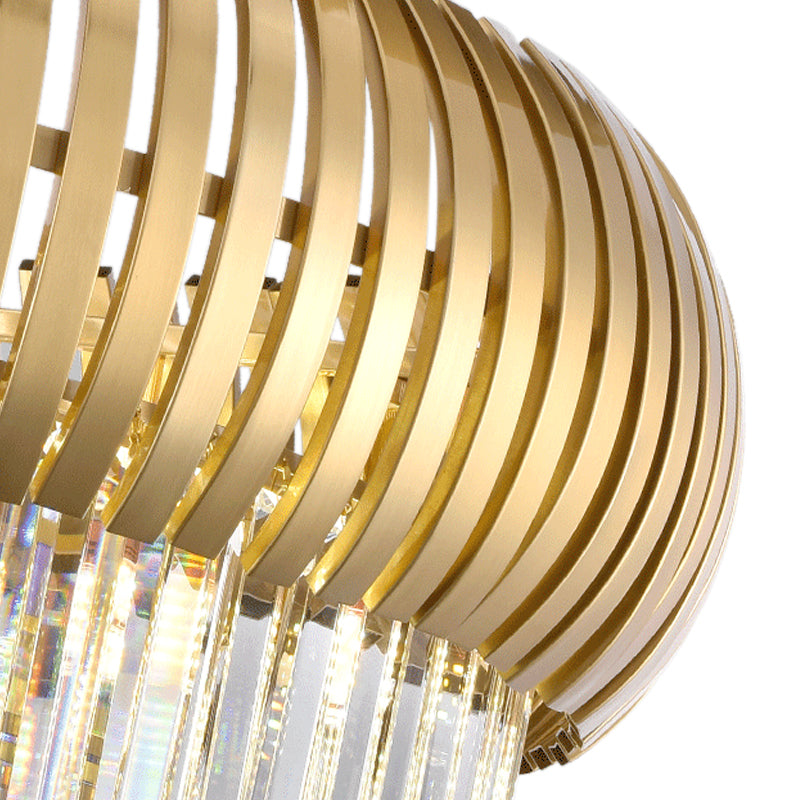 Modern 5 Lights Hanging Ceiling Light with Crystal and Metal Shade Gold Lantern Chandelier Light Clearhalo 'Ceiling Lights' 'Chandeliers' 'Modern Chandeliers' 'Modern' Lighting' 215143