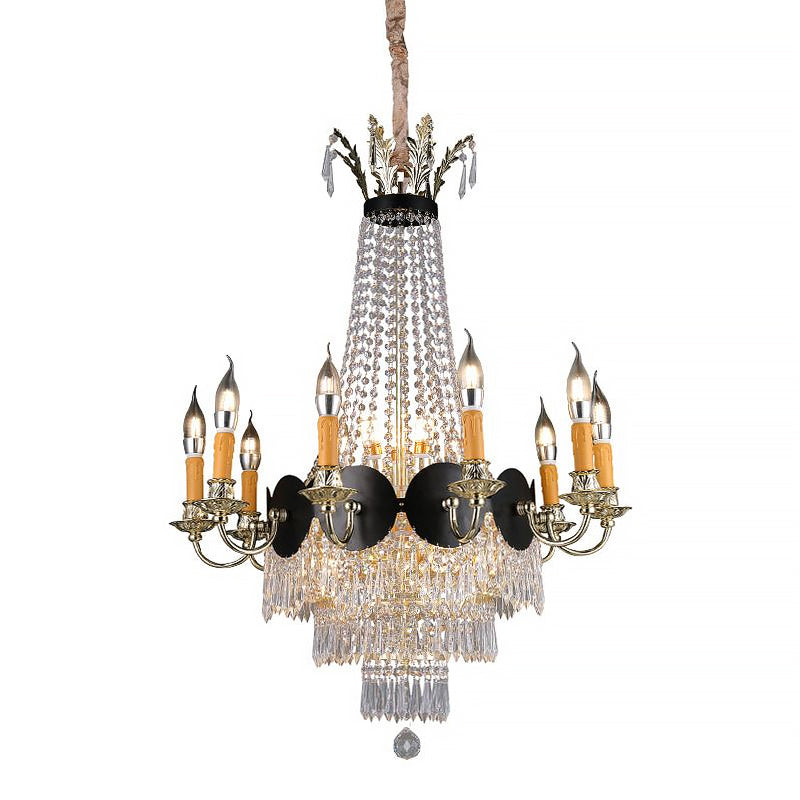 Candelabra Chandelier Light Contemporary Crystal 14 Lights Gold Hanging Light Fixture for Dining Room Clearhalo 'Ceiling Lights' 'Chandeliers' 'Modern Chandeliers' 'Modern' Lighting' 215174