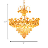 Crystal Cone Chandelier Light Modern 10 Lights Gold Ceiling Light for Dining Room Clearhalo 'Ceiling Lights' 'Chandeliers' 'Modern Chandeliers' 'Modern' Lighting' 215190