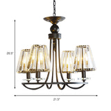 Prismatic Crystal Tapered Chandelier Light Vintage 4/6/8 Lights Black Hanging Ceiling Light Clearhalo 'Ceiling Lights' 'Chandeliers' 'Modern Chandeliers' 'Modern' Lighting' 215271