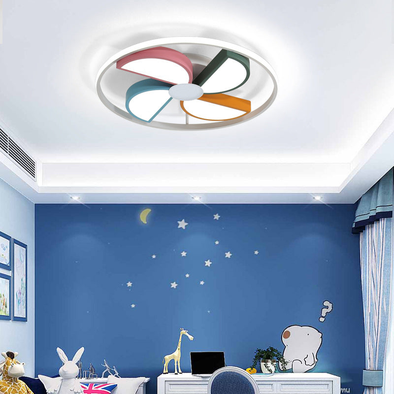 16.5"/20.5" W Windmill Flush Mount Lamp Kids Acrylic LED White Finish Ceiling Lamp for Bedroom, Warm/White Light Clearhalo 'Ceiling Lights' 'Close To Ceiling Lights' 'Close to ceiling' 'Flush mount' Lighting' 215362