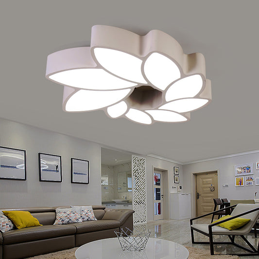 Acrylic Floral Ceiling Mounted Light Simplicity 22.5"/31.5" Wide Living Room Flush Mount Light Fixture in Warm/White Light White White Clearhalo 'Ceiling Lights' 'Close To Ceiling Lights' 'Close to ceiling' 'Flush mount' Lighting' 215386