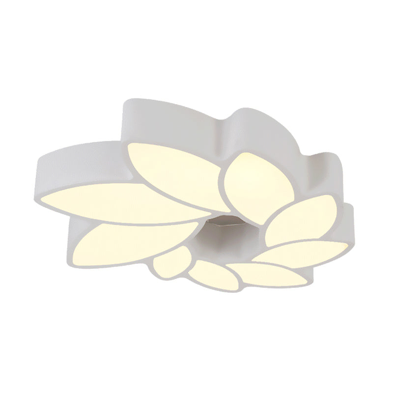 Acrylic Floral Ceiling Mounted Light Simplicity 22.5"/31.5" Wide Living Room Flush Mount Light Fixture in Warm/White Light Clearhalo 'Ceiling Lights' 'Close To Ceiling Lights' 'Close to ceiling' 'Flush mount' Lighting' 215388