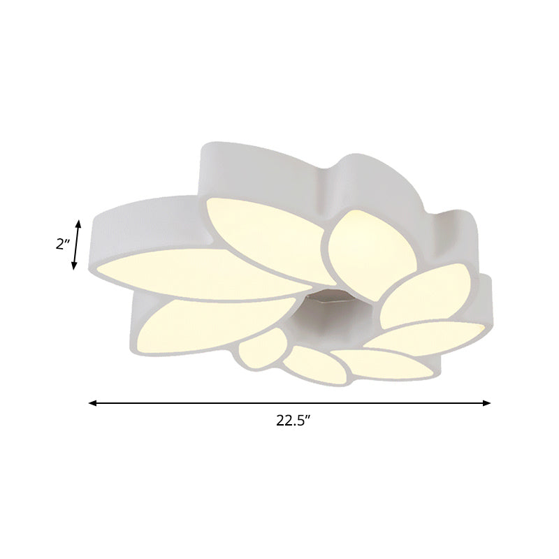 Acrylic Floral Ceiling Mounted Light Simplicity 22.5"/31.5" Wide Living Room Flush Mount Light Fixture in Warm/White Light Clearhalo 'Ceiling Lights' 'Close To Ceiling Lights' 'Close to ceiling' 'Flush mount' Lighting' 215391