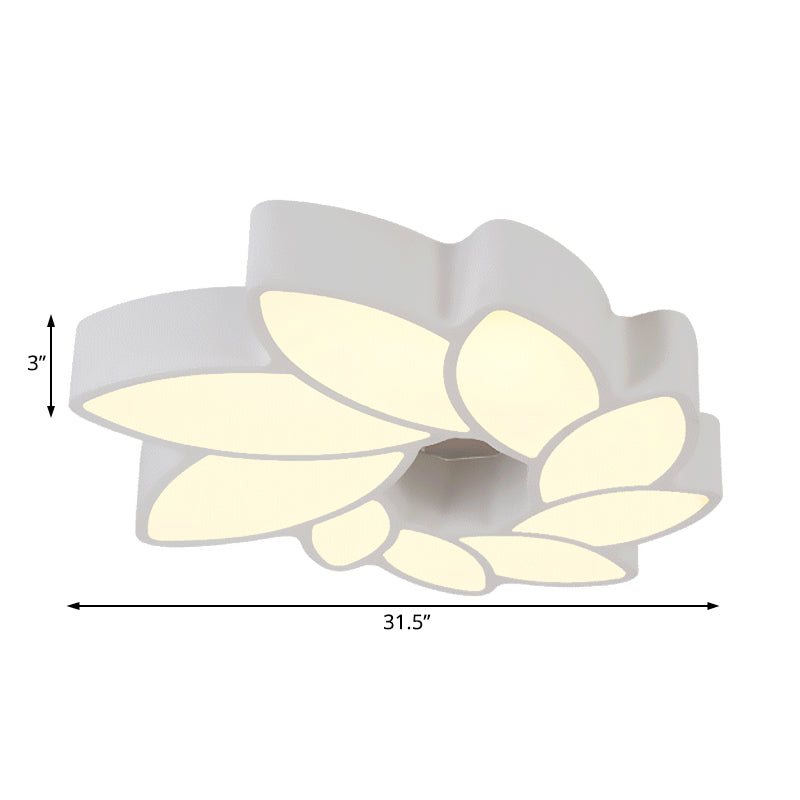 Acrylic Floral Ceiling Mounted Light Simplicity 22.5"/31.5" Wide Living Room Flush Mount Light Fixture in Warm/White Light Clearhalo 'Ceiling Lights' 'Close To Ceiling Lights' 'Close to ceiling' 'Flush mount' Lighting' 215392