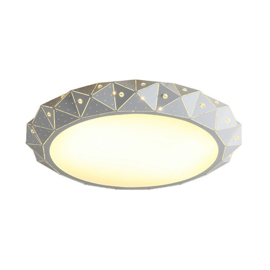 Round LED Flush Mount Light Simple Acrylic 18"/25.5" Dia LED Ceiling Lamp in Warm/White Light with Hollow Deisgn Clearhalo 'Ceiling Lights' 'Close To Ceiling Lights' 'Close to ceiling' 'Flush mount' Lighting' 215397