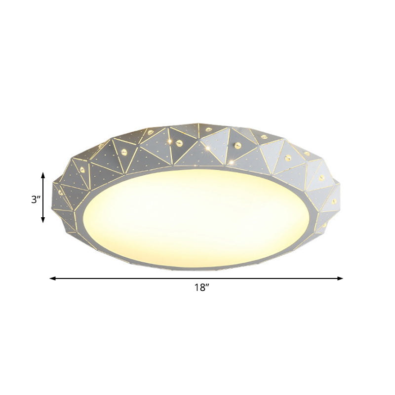 Round LED Flush Mount Light Simple Acrylic 18"/25.5" Dia LED Ceiling Lamp in Warm/White Light with Hollow Deisgn Clearhalo 'Ceiling Lights' 'Close To Ceiling Lights' 'Close to ceiling' 'Flush mount' Lighting' 215398