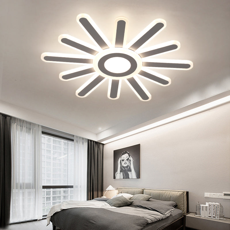 Sun-Like Acrylic LED Flush Mount Simplicity 19.5"/23.5" Wide White Ceiling Light in Warm/White Light Clearhalo 'Ceiling Lights' 'Close To Ceiling Lights' 'Close to ceiling' 'Flush mount' Lighting' 215407