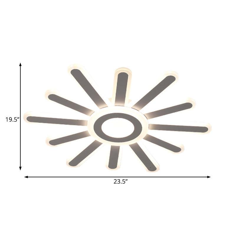 Sun-Like Acrylic LED Flush Mount Simplicity 19.5"/23.5" Wide White Ceiling Light in Warm/White Light Clearhalo 'Ceiling Lights' 'Close To Ceiling Lights' 'Close to ceiling' 'Flush mount' Lighting' 215410