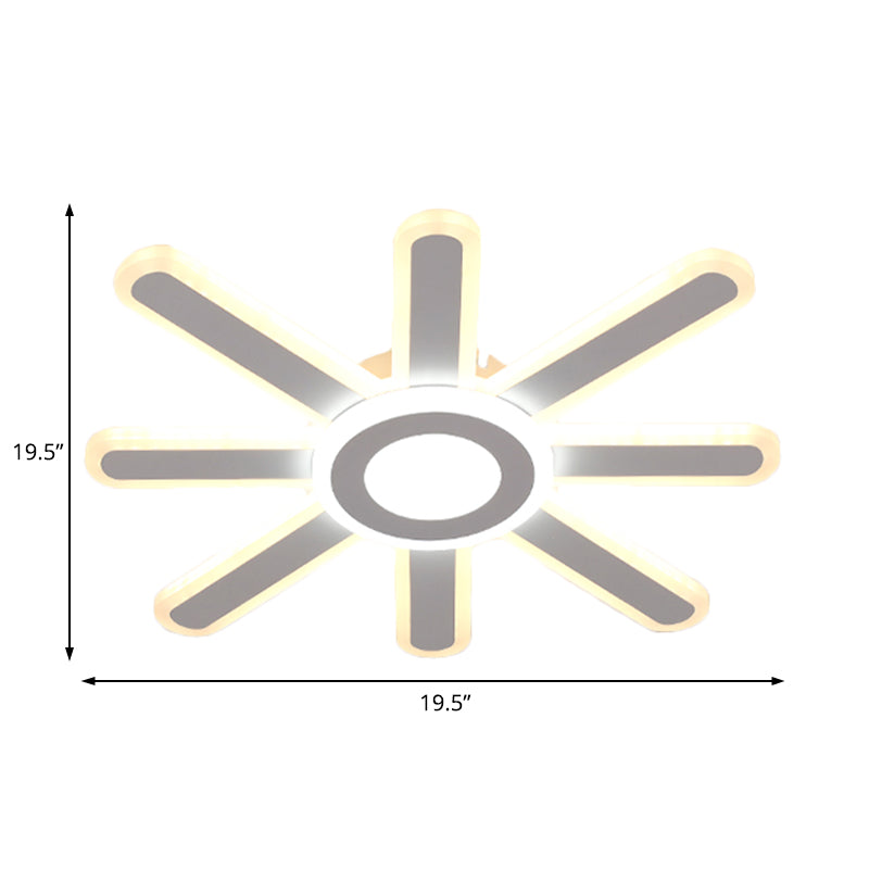 Sun-Like Acrylic LED Flush Mount Simplicity 19.5"/23.5" Wide White Ceiling Light in Warm/White Light Clearhalo 'Ceiling Lights' 'Close To Ceiling Lights' 'Close to ceiling' 'Flush mount' Lighting' 215414