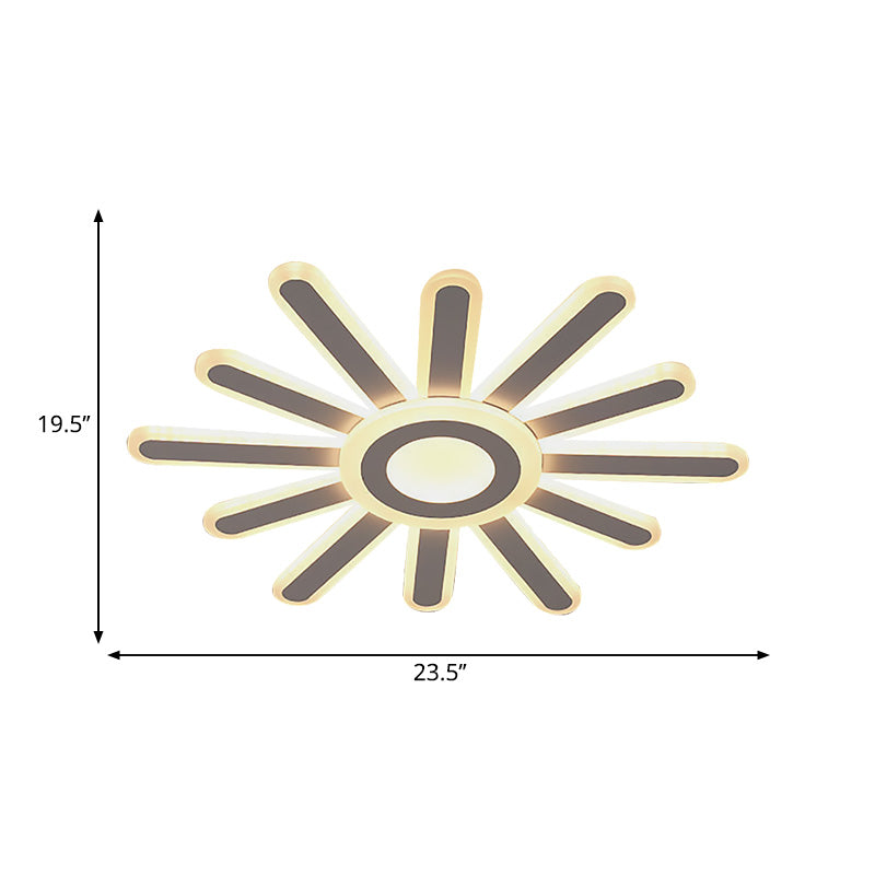 Sun-Like Acrylic LED Flush Mount Simplicity 19.5"/23.5" Wide White Ceiling Light in Warm/White Light Clearhalo 'Ceiling Lights' 'Close To Ceiling Lights' 'Close to ceiling' 'Flush mount' Lighting' 215416