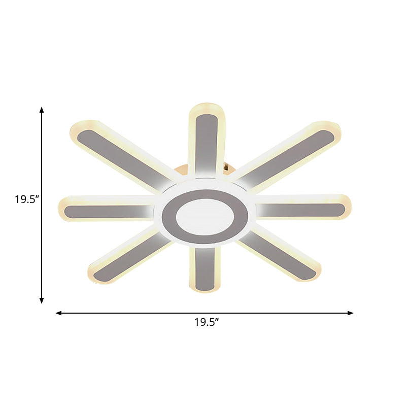 Sun-Like Acrylic LED Flush Mount Simplicity 19.5"/23.5" Wide White Ceiling Light in Warm/White Light Clearhalo 'Ceiling Lights' 'Close To Ceiling Lights' 'Close to ceiling' 'Flush mount' Lighting' 215418