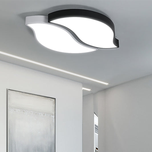 Black and White Leaf Flush Mount Light Fixture Nordic Acrylic Ceiling Flush Mount in Warm/White Light Clearhalo 'Ceiling Lights' 'Close To Ceiling Lights' 'Close to ceiling' 'Flush mount' Lighting' 215423