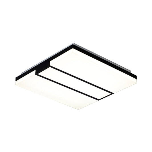 Minimalist Rectangular Ceiling Flush Mount Acrylic 19"/23.5"/33" Wide Bedroom Ceiling Mounted Fixture in Warm/White Light Clearhalo 'Ceiling Lights' 'Close To Ceiling Lights' 'Close to ceiling' 'Flush mount' Lighting' 215432