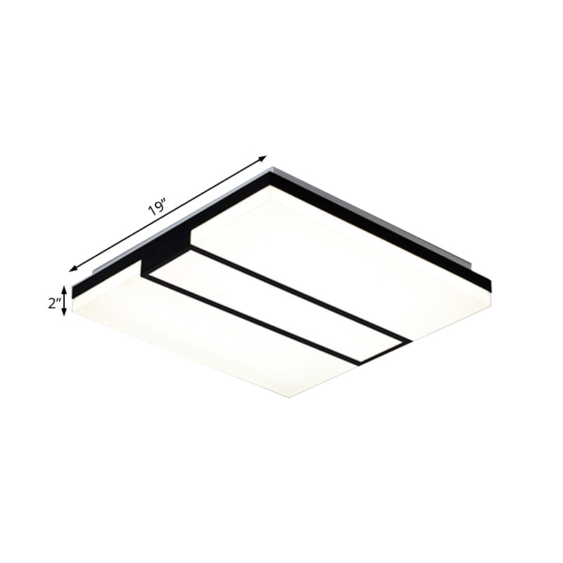 Minimalist Rectangular Ceiling Flush Mount Acrylic 19"/23.5"/33" Wide Bedroom Ceiling Mounted Fixture in Warm/White Light Clearhalo 'Ceiling Lights' 'Close To Ceiling Lights' 'Close to ceiling' 'Flush mount' Lighting' 215433