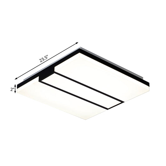 Minimalist Rectangular Ceiling Flush Mount Acrylic 19"/23.5"/33" Wide Bedroom Ceiling Mounted Fixture in Warm/White Light Clearhalo 'Ceiling Lights' 'Close To Ceiling Lights' 'Close to ceiling' 'Flush mount' Lighting' 215434