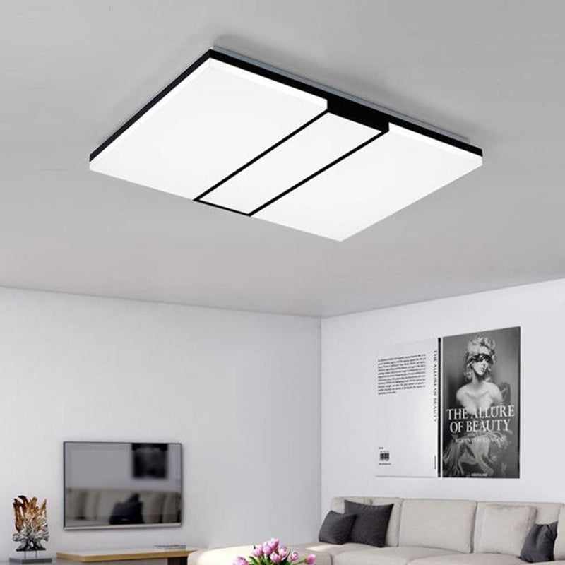 Minimalist Rectangular Ceiling Flush Mount Acrylic 19"/23.5"/33" Wide Bedroom Ceiling Mounted Fixture in Warm/White Light White 33" Clearhalo 'Ceiling Lights' 'Close To Ceiling Lights' 'Close to ceiling' 'Flush mount' Lighting' 215435