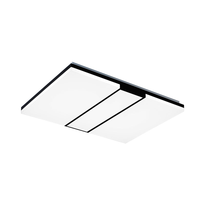 Minimalist Rectangular Ceiling Flush Mount Acrylic 19"/23.5"/33" Wide Bedroom Ceiling Mounted Fixture in Warm/White Light Clearhalo 'Ceiling Lights' 'Close To Ceiling Lights' 'Close to ceiling' 'Flush mount' Lighting' 215437