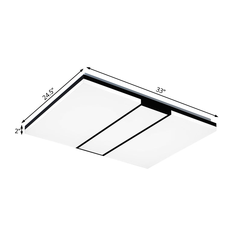 Minimalist Rectangular Ceiling Flush Mount Acrylic 19"/23.5"/33" Wide Bedroom Ceiling Mounted Fixture in Warm/White Light Clearhalo 'Ceiling Lights' 'Close To Ceiling Lights' 'Close to ceiling' 'Flush mount' Lighting' 215438