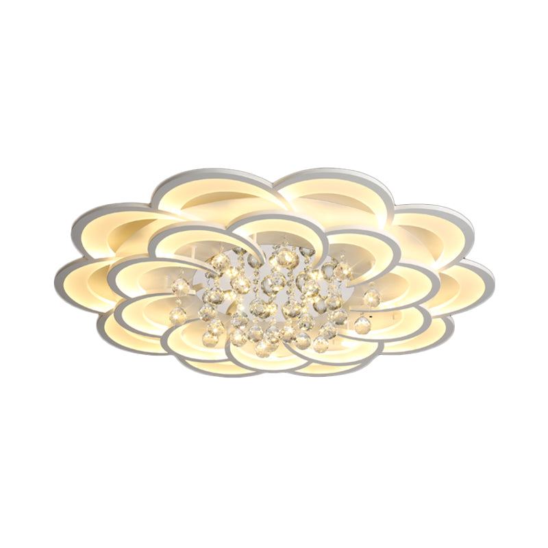 Acrylic Flower LED Flush Mount Modern 20.5"/27"/31.5" Wide Ceiling Light Fixture in Warm/White Light for Living Room Clearhalo 'Ceiling Lights' 'Close To Ceiling Lights' 'Close to ceiling' 'Flush mount' Lighting' 215455