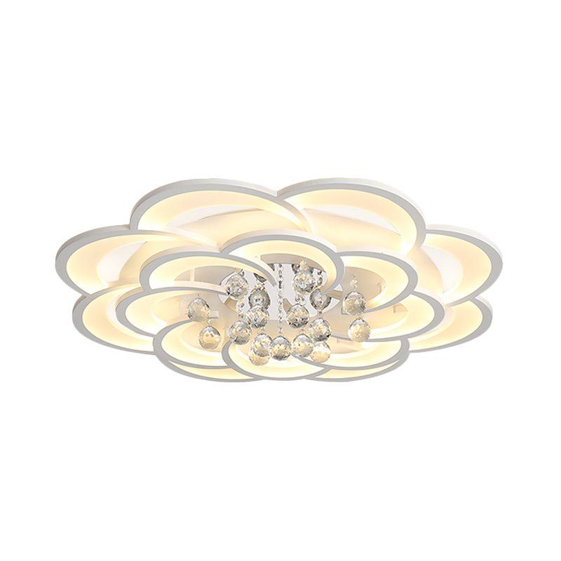 Acrylic Flower LED Flush Mount Modern 20.5"/27"/31.5" Wide Ceiling Light Fixture in Warm/White Light for Living Room Clearhalo 'Ceiling Lights' 'Close To Ceiling Lights' 'Close to ceiling' 'Flush mount' Lighting' 215459