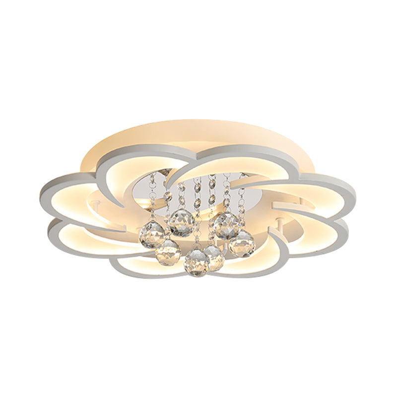 Acrylic Flower LED Flush Mount Modern 20.5"/27"/31.5" Wide Ceiling Light Fixture in Warm/White Light for Living Room Clearhalo 'Ceiling Lights' 'Close To Ceiling Lights' 'Close to ceiling' 'Flush mount' Lighting' 215467