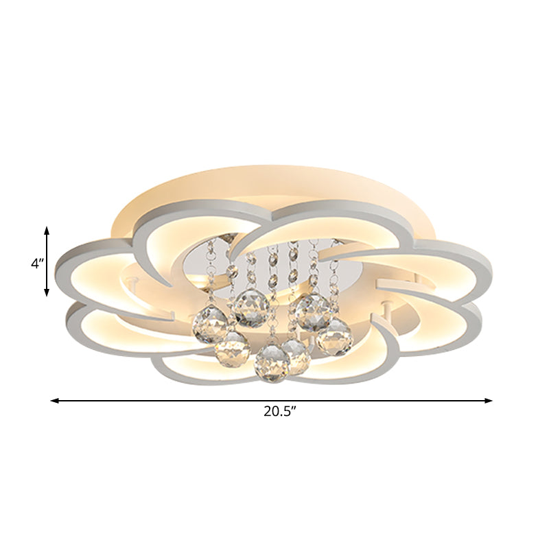 Acrylic Flower LED Flush Mount Modern 20.5"/27"/31.5" Wide Ceiling Light Fixture in Warm/White Light for Living Room Clearhalo 'Ceiling Lights' 'Close To Ceiling Lights' 'Close to ceiling' 'Flush mount' Lighting' 215468