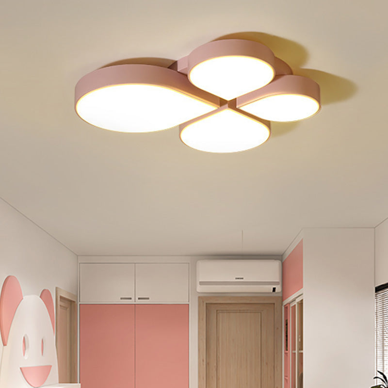 Waterdrop Acrylic Ceiling Light Fixture Nordic White/Pink/Blue Bedroom Flush Mount Lamp in Warm/White Light Pink Clearhalo 'Ceiling Lights' 'Close To Ceiling Lights' 'Close to ceiling' 'Flush mount' Lighting' 215482