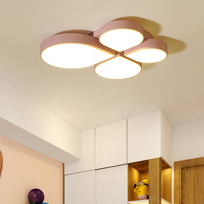 Waterdrop Acrylic Ceiling Light Fixture Nordic White/Pink/Blue Bedroom Flush Mount Lamp in Warm/White Light Clearhalo 'Ceiling Lights' 'Close To Ceiling Lights' 'Close to ceiling' 'Flush mount' Lighting' 215483