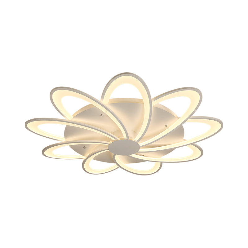 Contemporary Flower Flushmount Lighting Acrylic 6/7/8-Light Bedroom Ceiling Flush Mount in Warm/White Light Clearhalo 'Ceiling Lights' 'Close To Ceiling Lights' 'Close to ceiling' 'Flush mount' Lighting' 215515