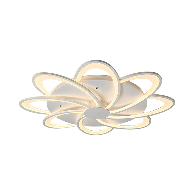 Contemporary Flower Flushmount Lighting Acrylic 6/7/8-Light Bedroom Ceiling Flush Mount in Warm/White Light Clearhalo 'Ceiling Lights' 'Close To Ceiling Lights' 'Close to ceiling' 'Flush mount' Lighting' 215519