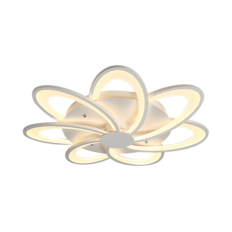 Contemporary Flower Flushmount Lighting Acrylic 6/7/8-Light Bedroom Ceiling Flush Mount in Warm/White Light Clearhalo 'Ceiling Lights' 'Close To Ceiling Lights' 'Close to ceiling' 'Flush mount' Lighting' 215523